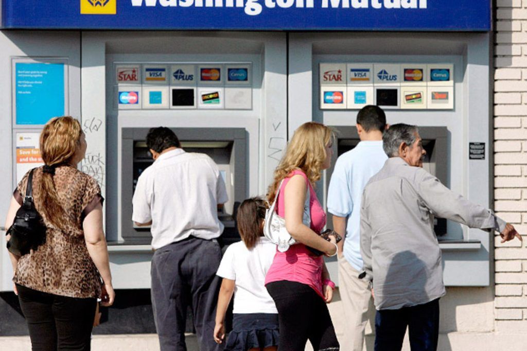 Washington Mutual cajero automático durante la bancarrota